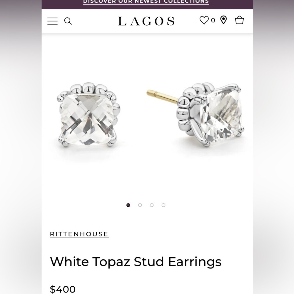 Lagos Rittenhouse White Topaz Stud Earrings